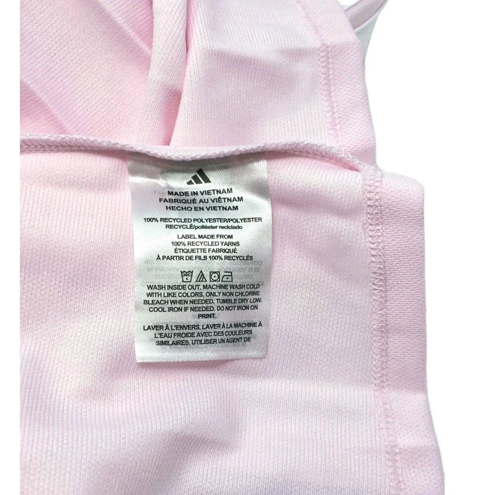adidas Youth 3-stripe Polo Dress + Bike Shorts 2-pc Set Pink Size L (14) NWT